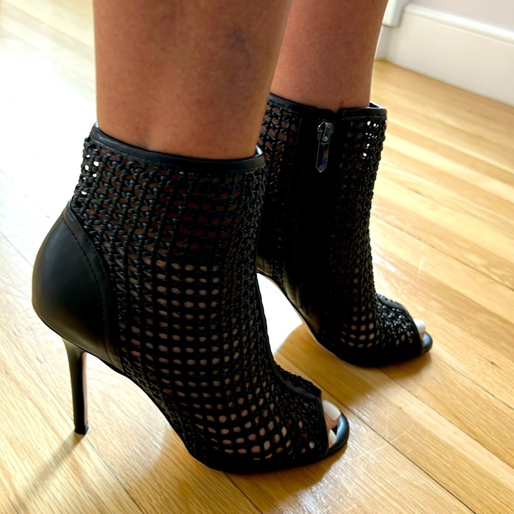 Sam Edelman high black booties, lightly worn and in excellent condition.